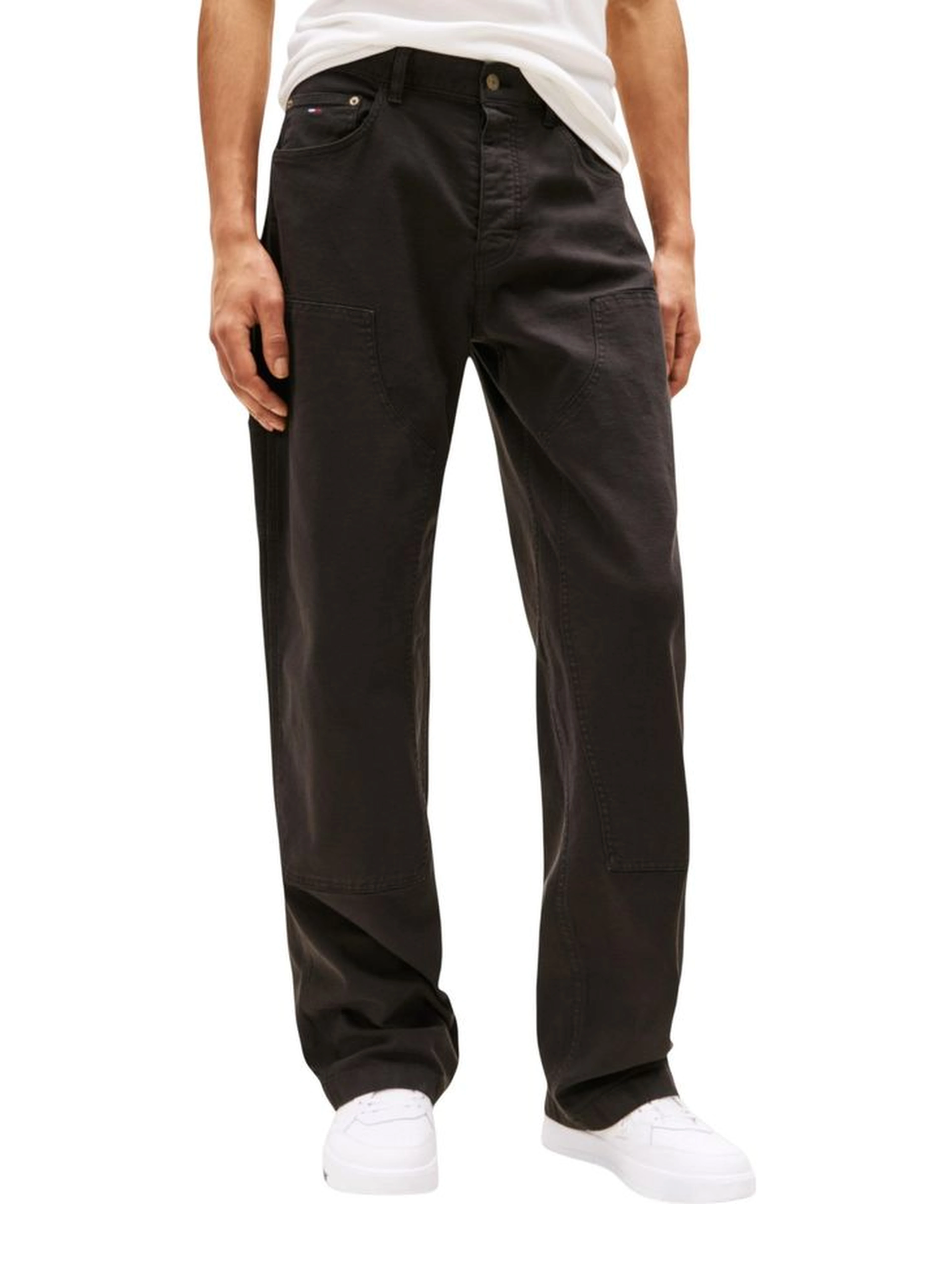 Black Organic Cotton Casual Pants
