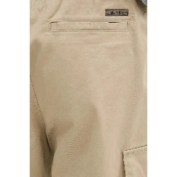 Beige Cotton Cargo Pants