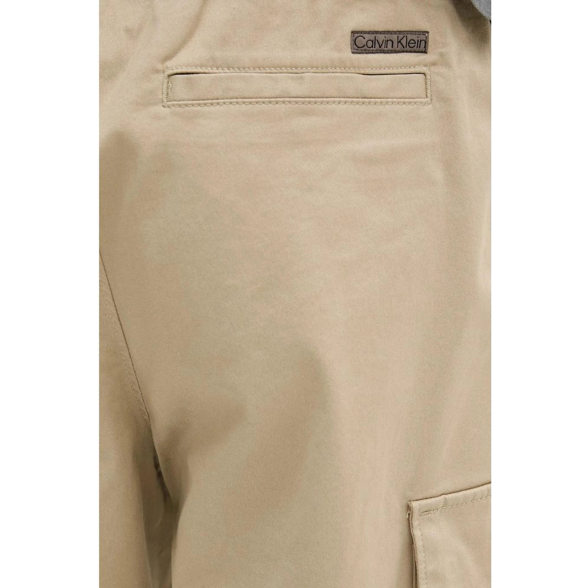 Beige Cotton Cargo Pants