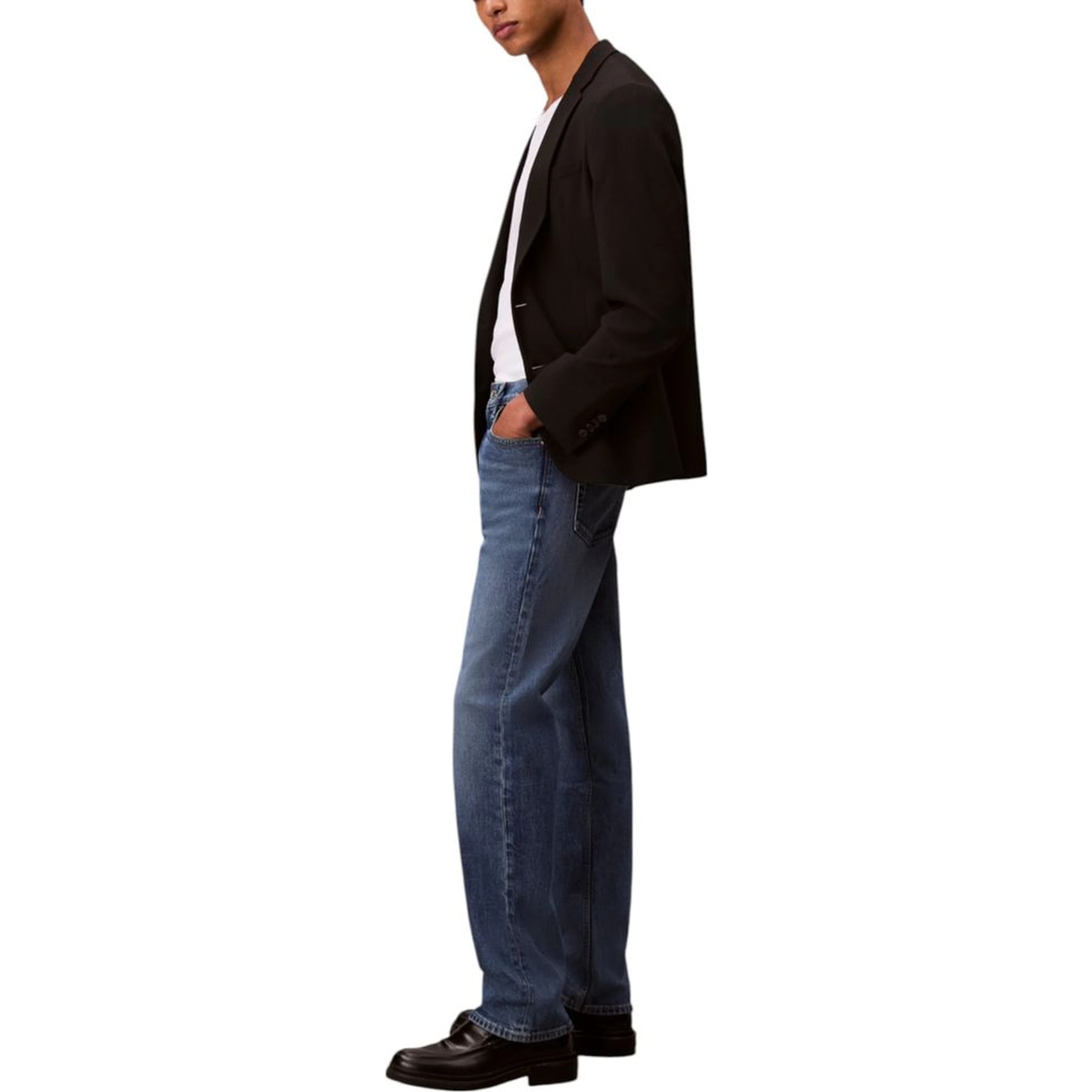 Blue Cotton Relaxed Fit Jeans