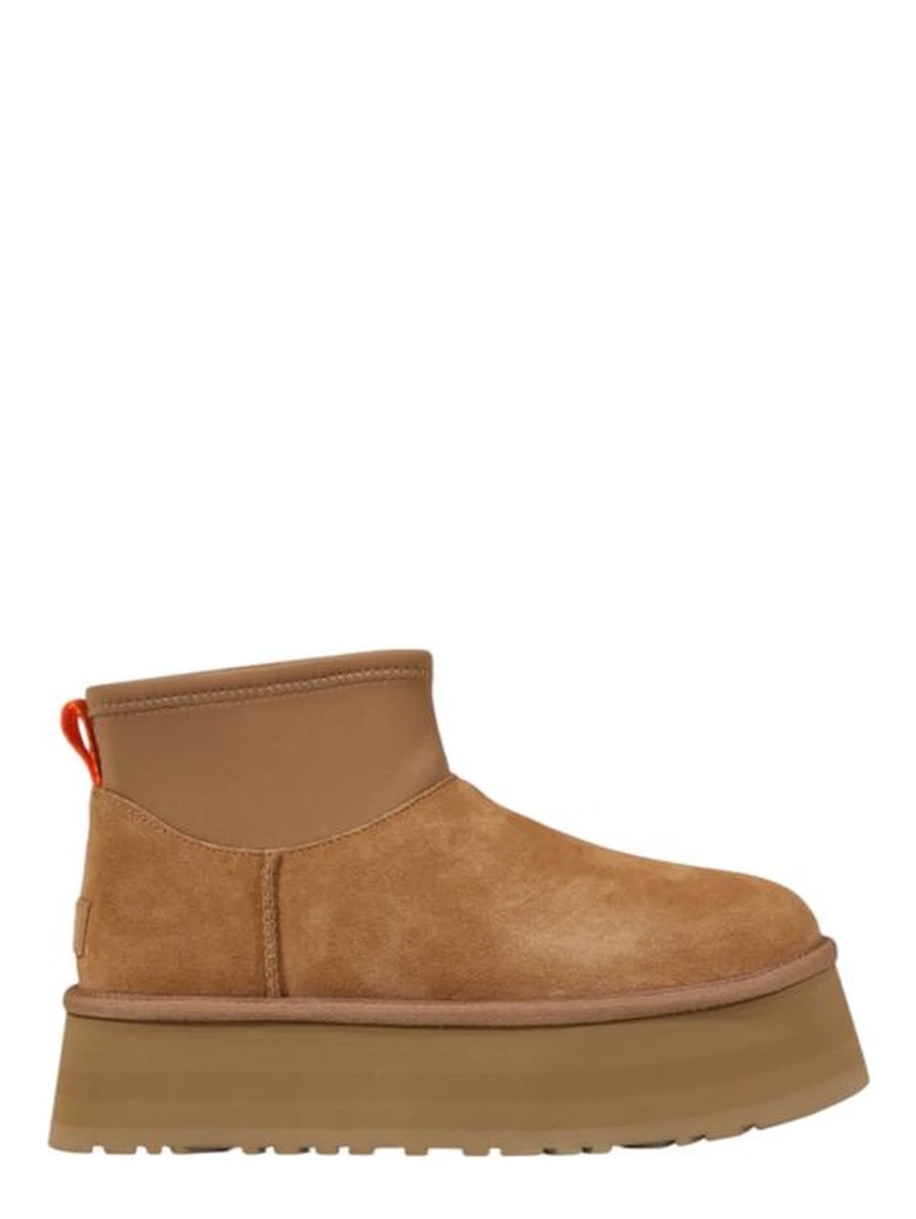 Beige Suede Leather Ankle Boots