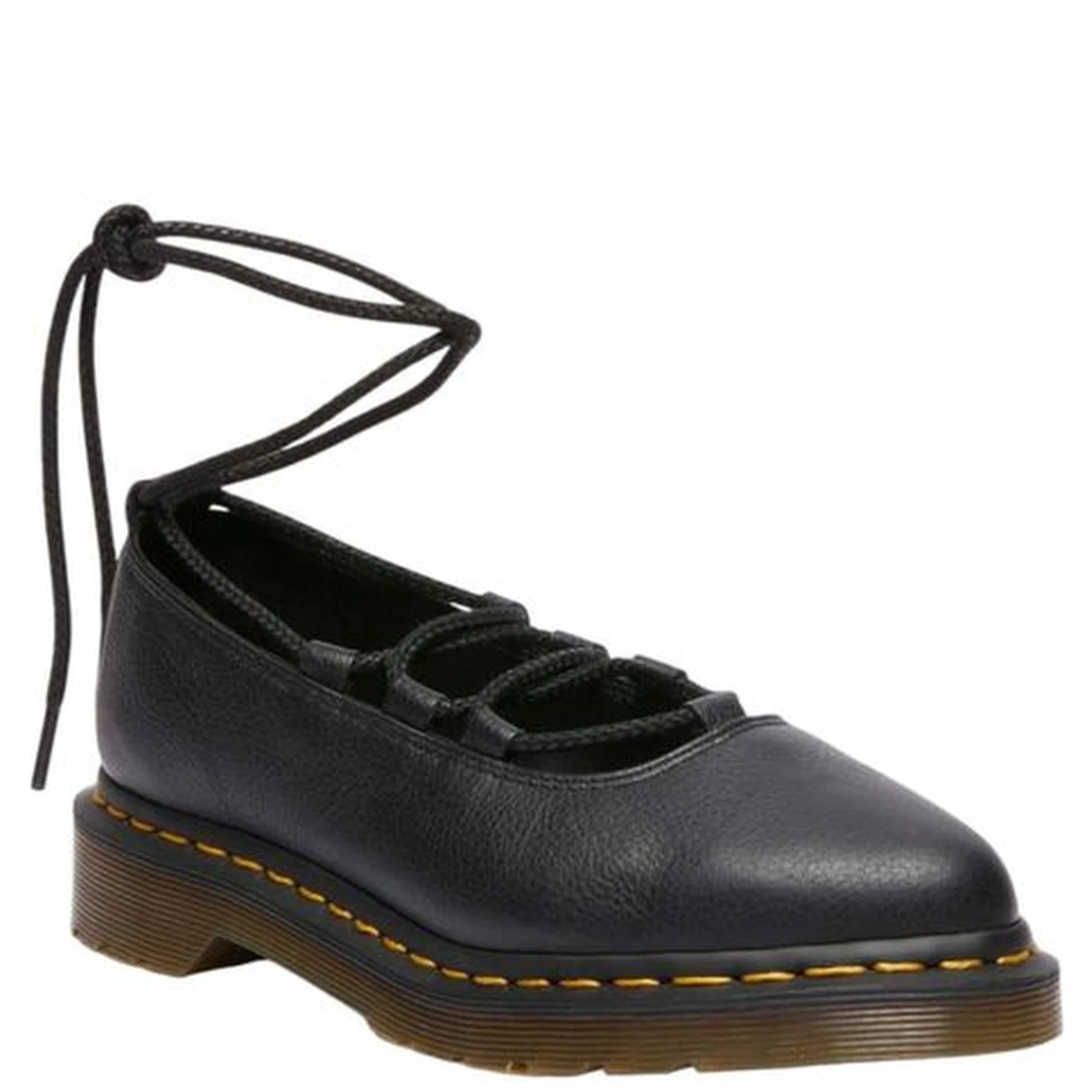 Black Leather Platform Pumps