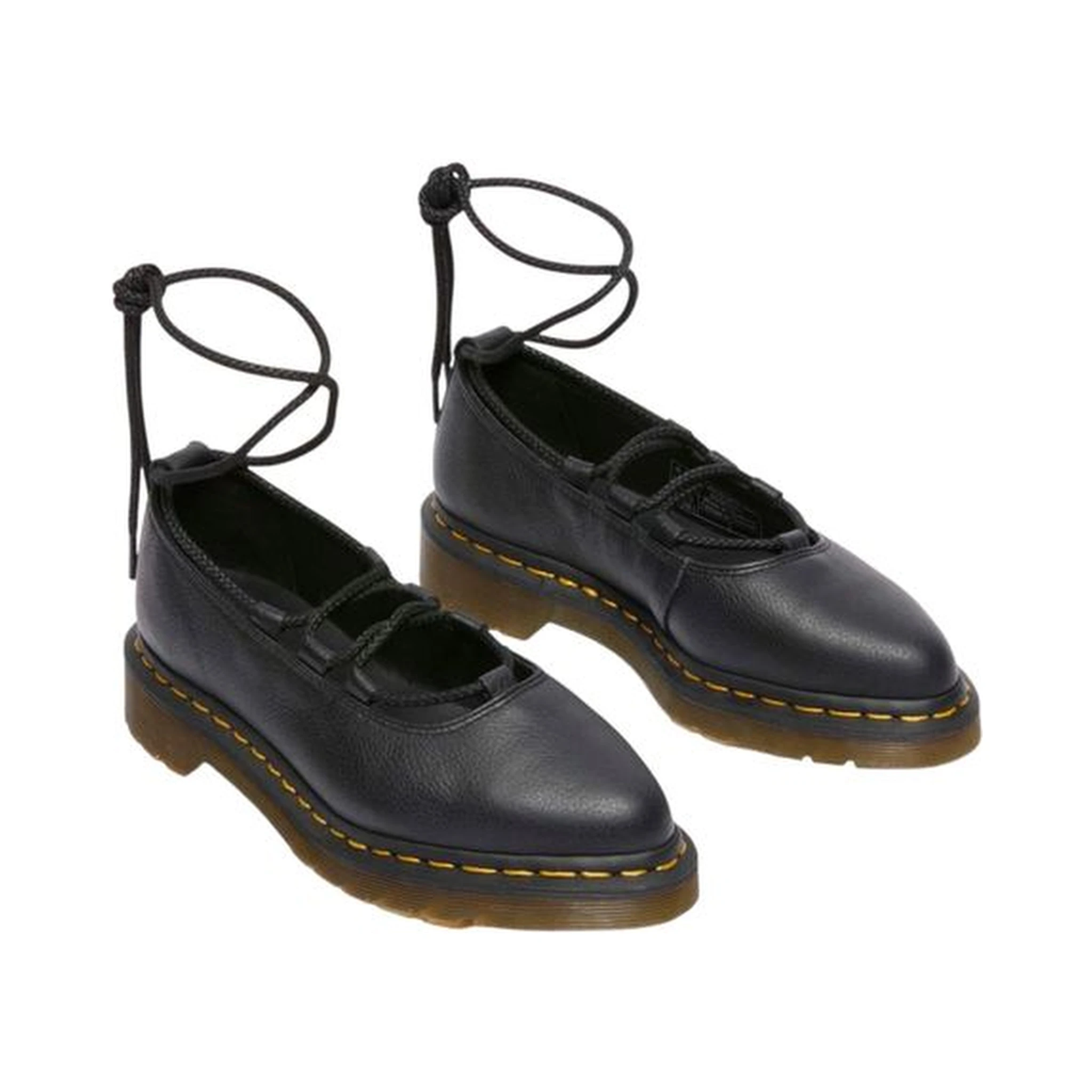 Black Leather Platform Pumps