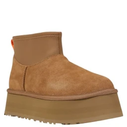 Beige Suede Leather Ankle Boots