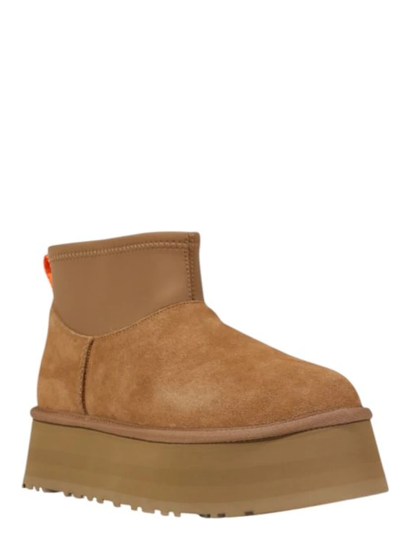 Beige Suede Leather Ankle Boots