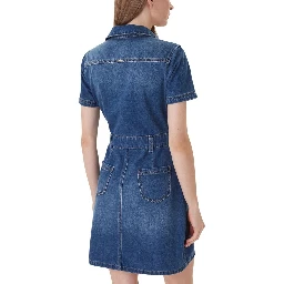 Blue Cotton Midi Dress