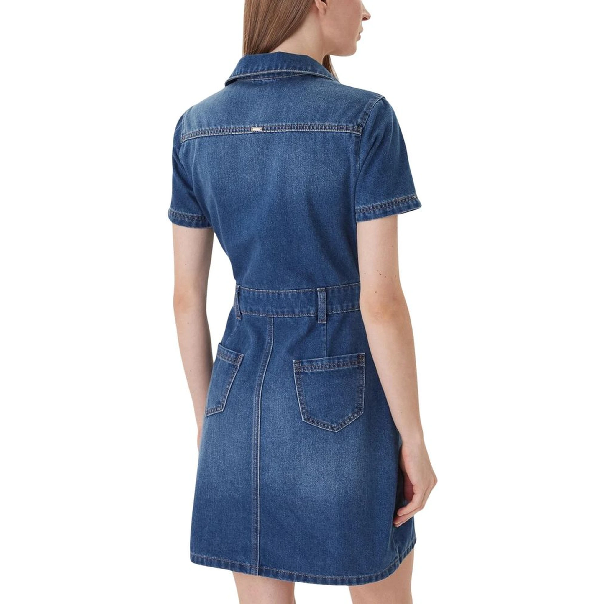 Blue Cotton Midi Dress