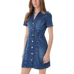 Blue Cotton Midi Dress