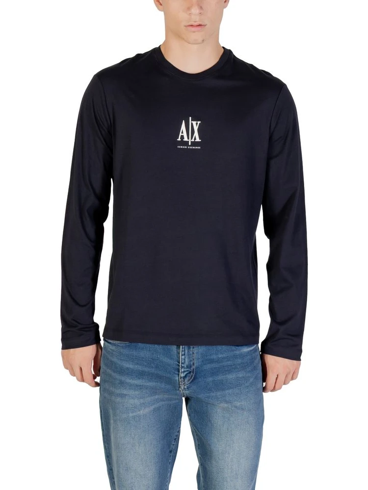 Blue Cotton Long Sleeve T-Shirt