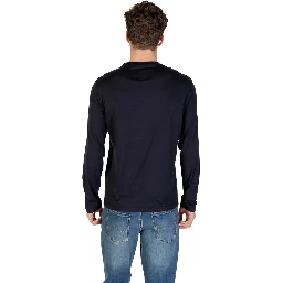 Blue Cotton Long Sleeve T-Shirt