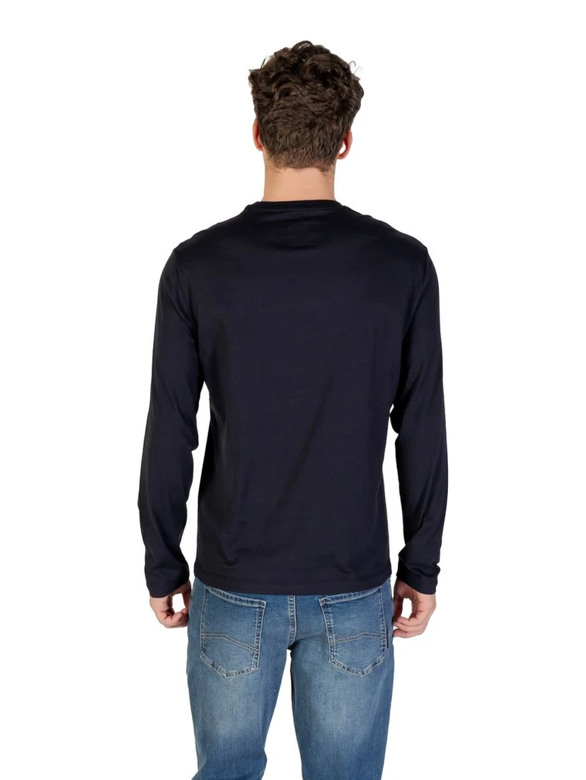 Blue Cotton Long Sleeve T-Shirt