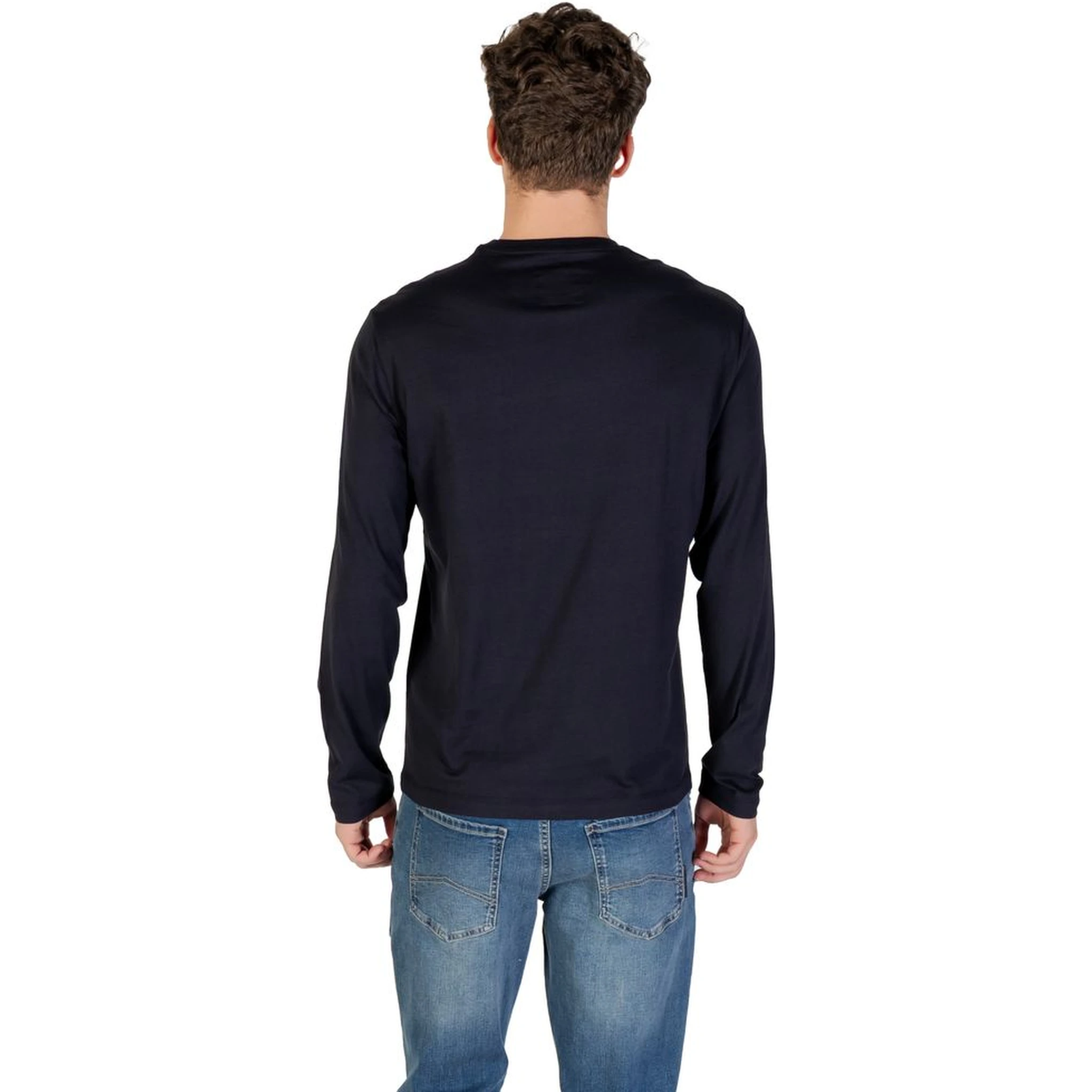 Blue Cotton Long Sleeve T-Shirt