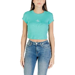 Turquoise Cotton T-Shirt