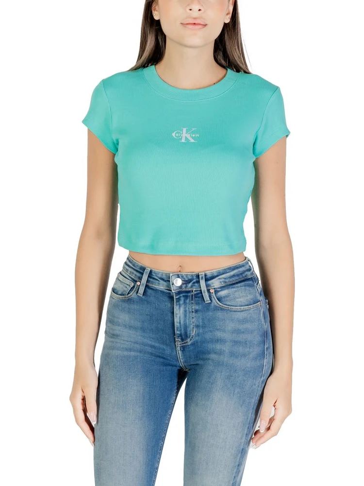 Turquoise Cotton T-Shirt