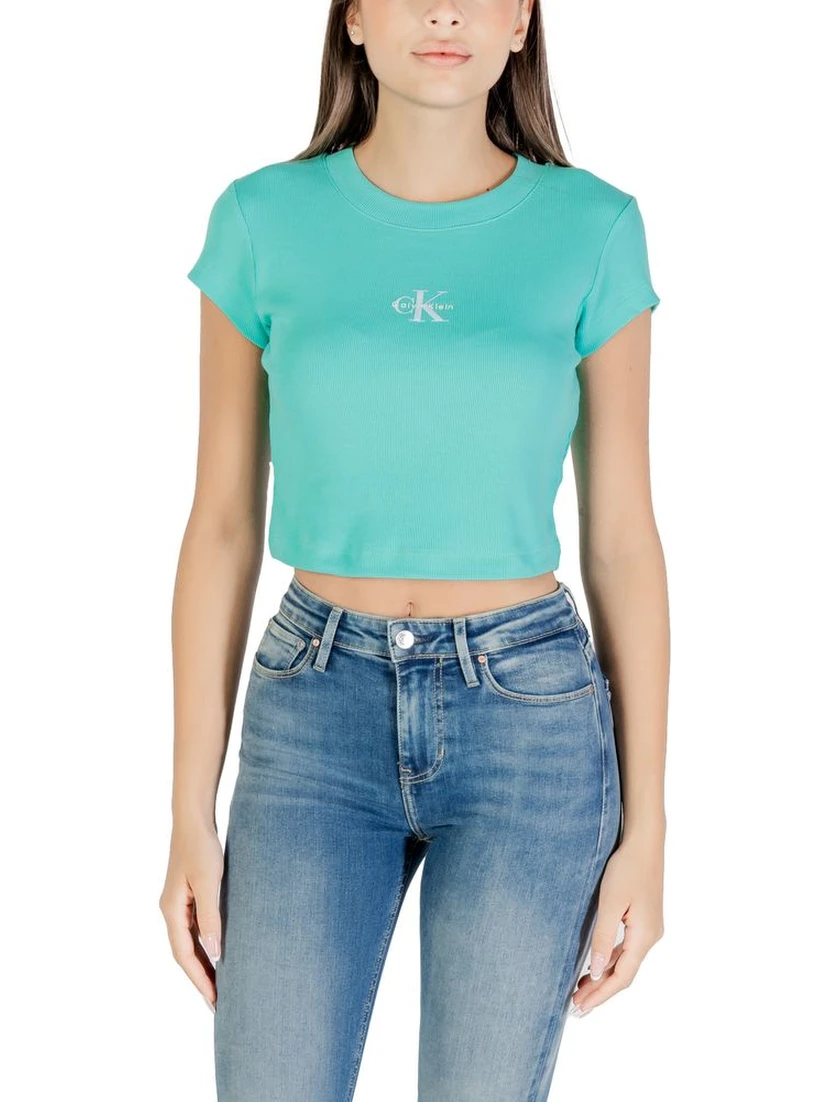 Turquoise Cotton T-Shirt