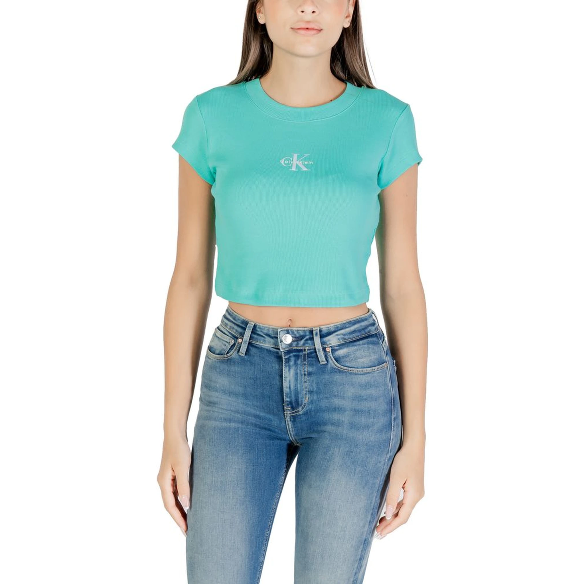 Turquoise Cotton T-Shirt