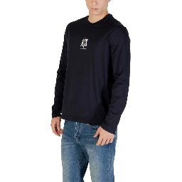 Blue Cotton Long Sleeve T-Shirt