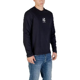 Blue Cotton Long Sleeve T-Shirt