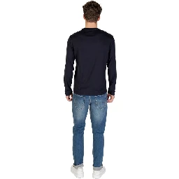 Blue Cotton Long Sleeve T-Shirt