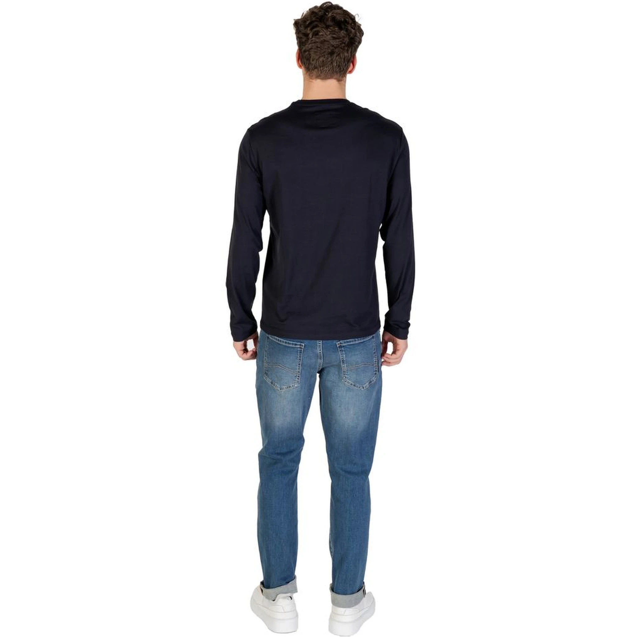 Blue Cotton Long Sleeve T-Shirt