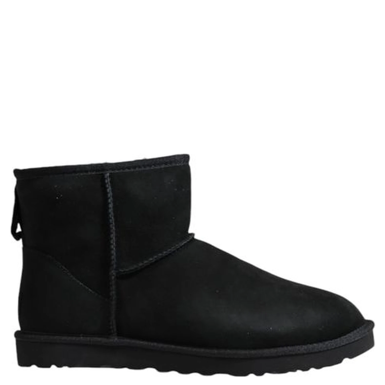 Black Suede Leather Ankle Boots