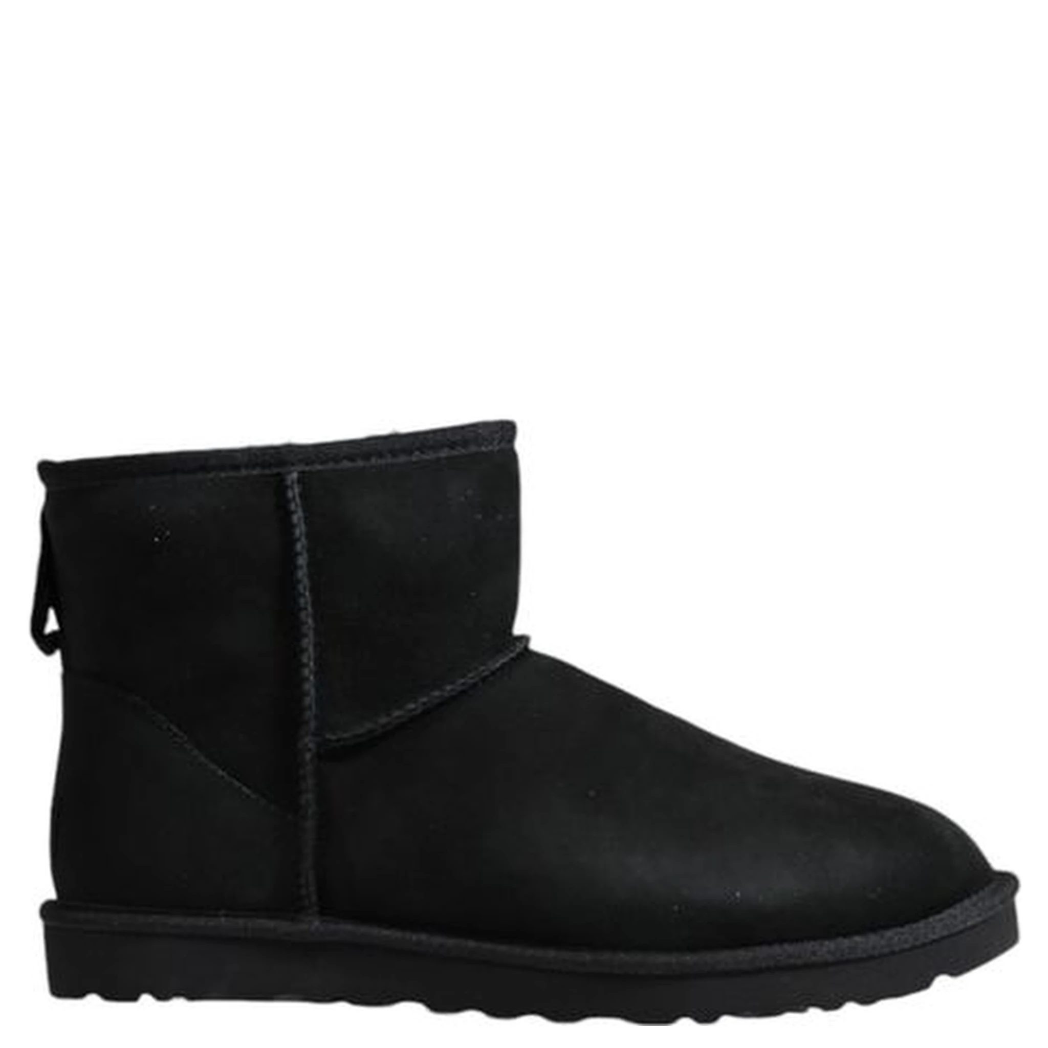 Black Suede Leather Ankle Boots