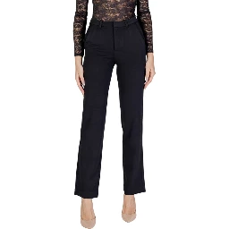 Black Recycled Polyester Flared Pants