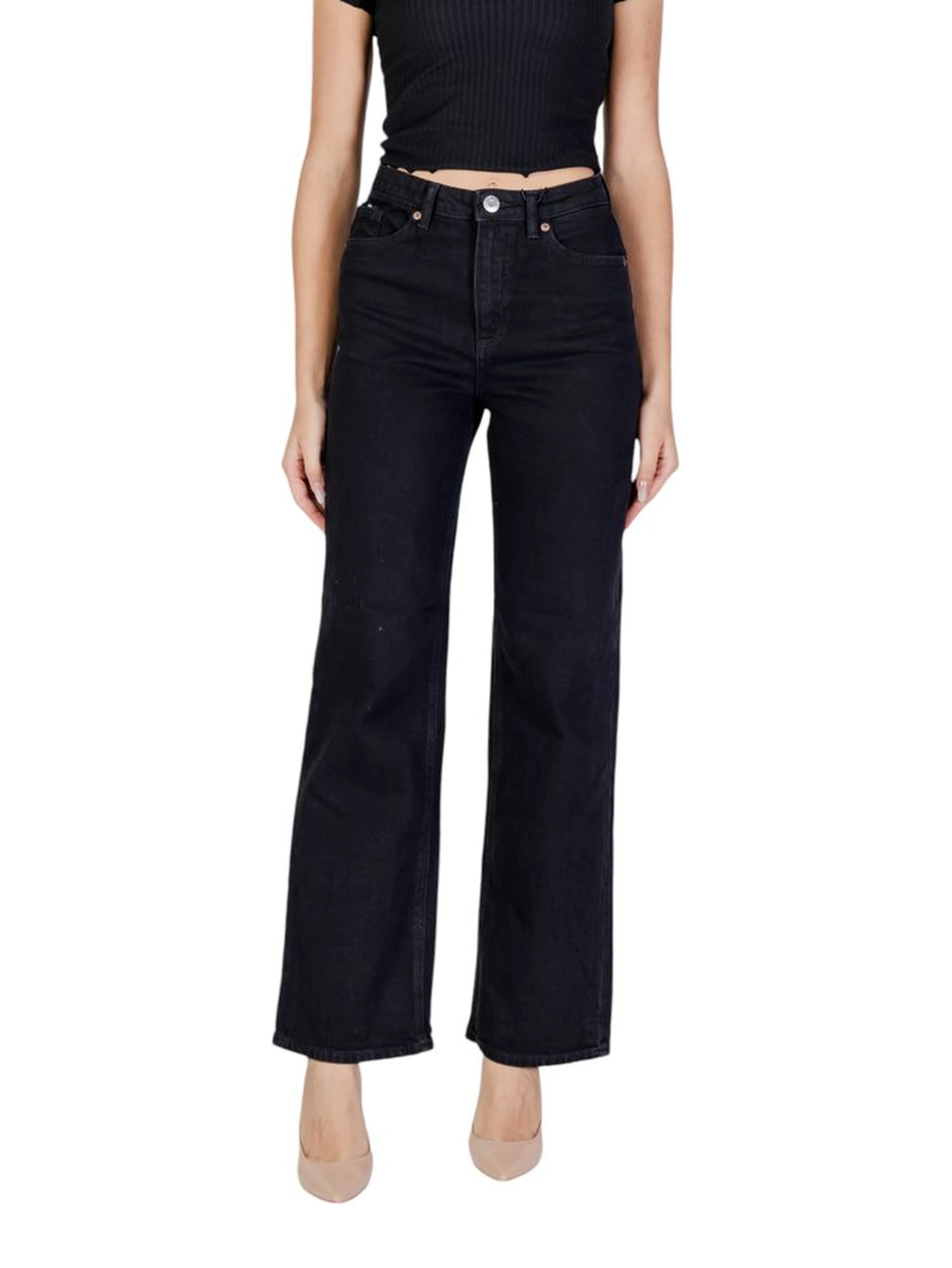Black Cotton Mom Jeans
