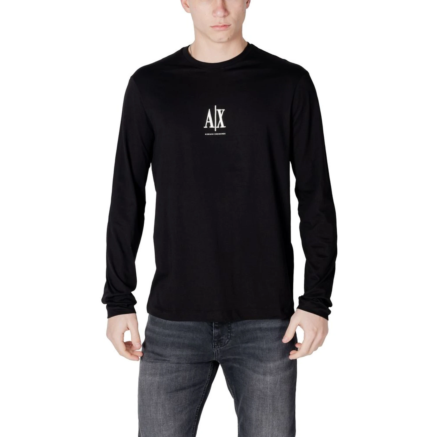 Black Cotton Long Sleeve T-Shirt