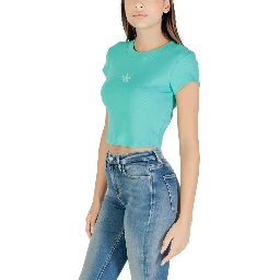 Turquoise Cotton T-Shirt