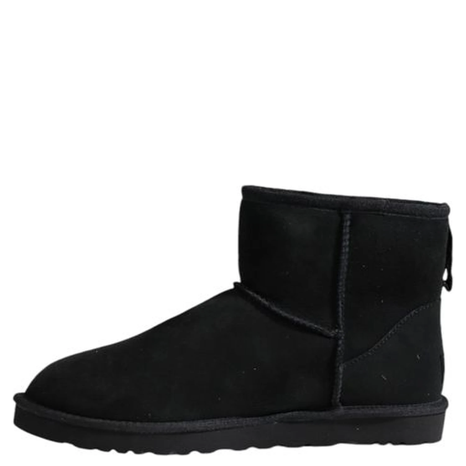 Black Suede Leather Ankle Boots