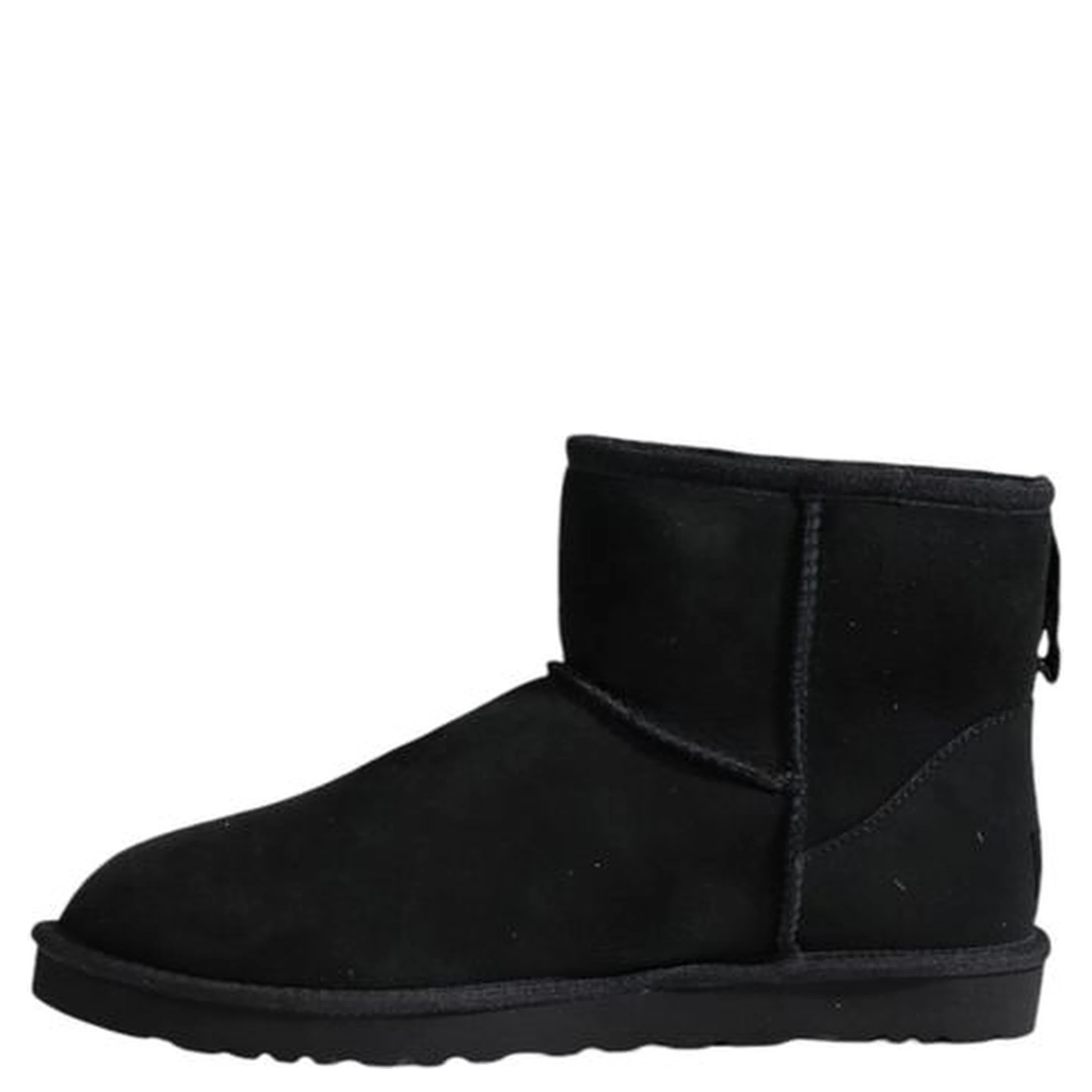 Black Suede Leather Ankle Boots