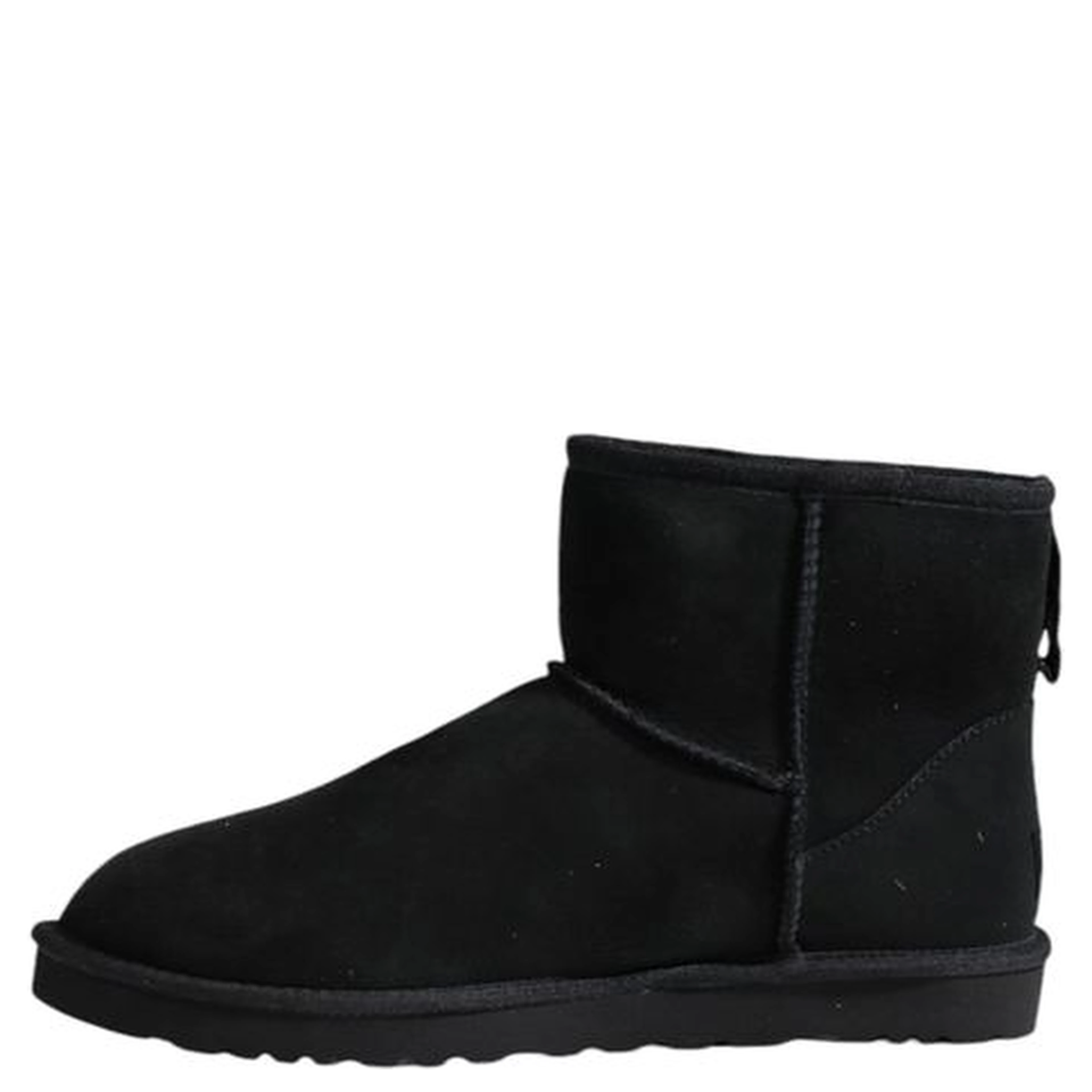 Black Suede Leather Ankle Boots