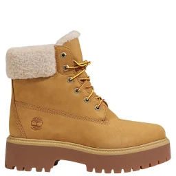 Beige Recycled Leather Lace-Up Boots