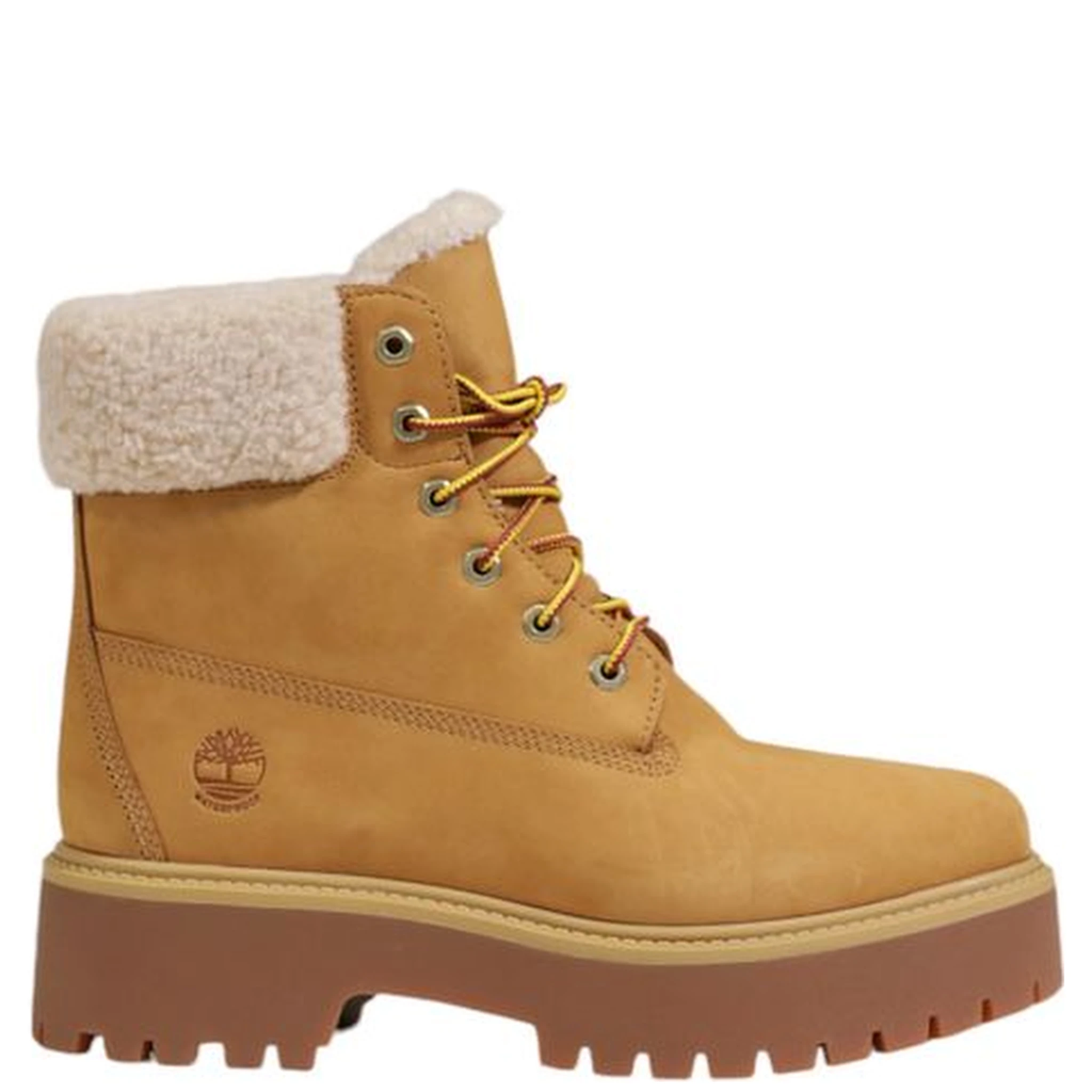 Beige Recycled Leather Lace-Up Boots