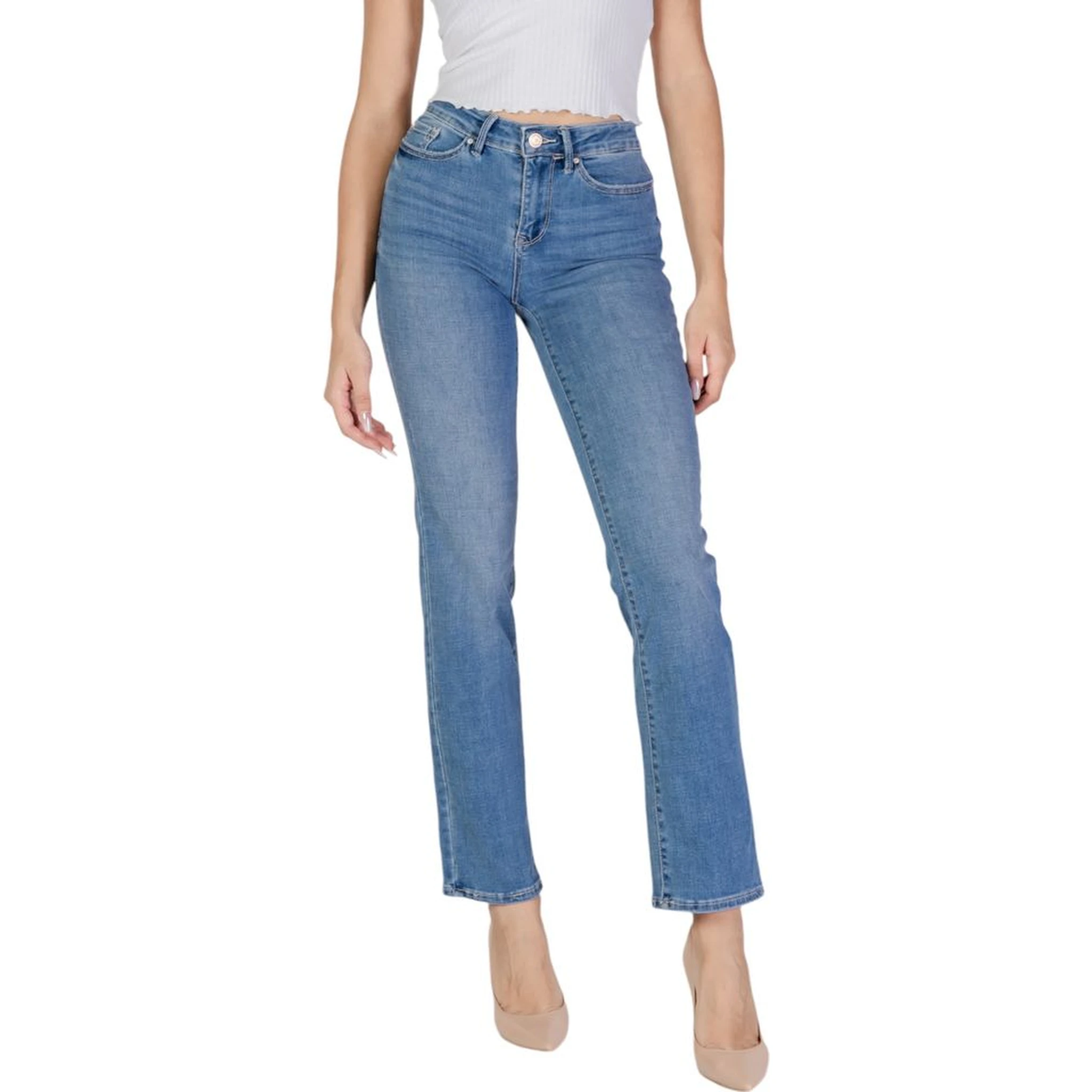 Light Blue Cotton Mom Jeans