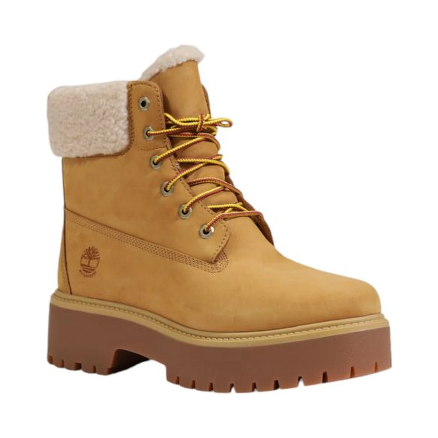 Beige Recycled Leather Lace-Up Boots