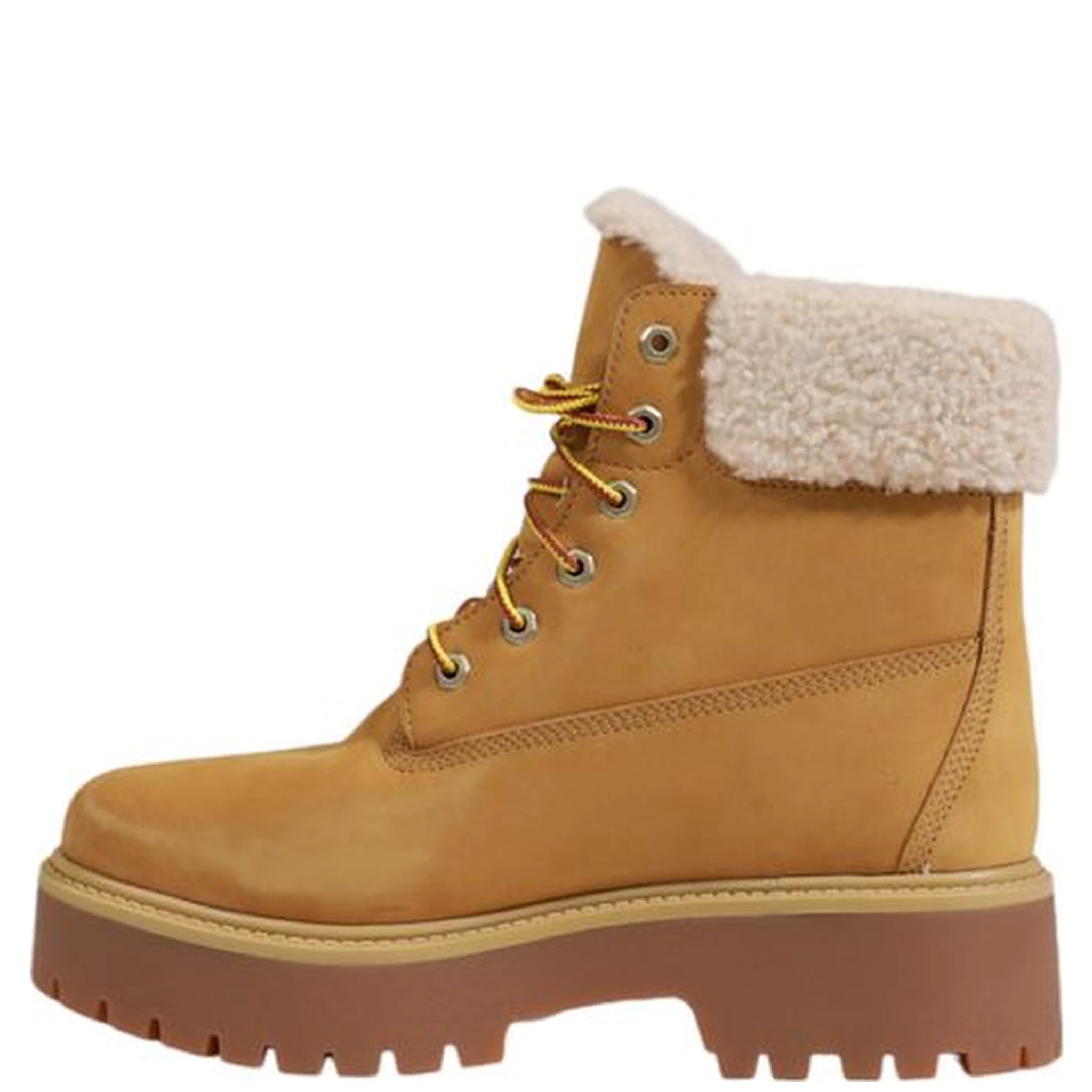 Beige Recycled Leather Lace-Up Boots