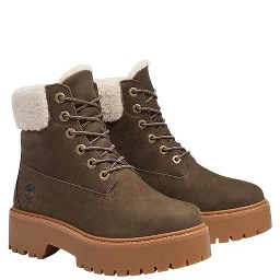 Brown Recycled Leather Lace-Up Boots