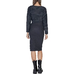 Gray Polyamide Midi Dress