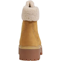 Beige Recycled Leather Lace-Up Boots