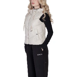 Cream Polyethylene Sleveless Jacket