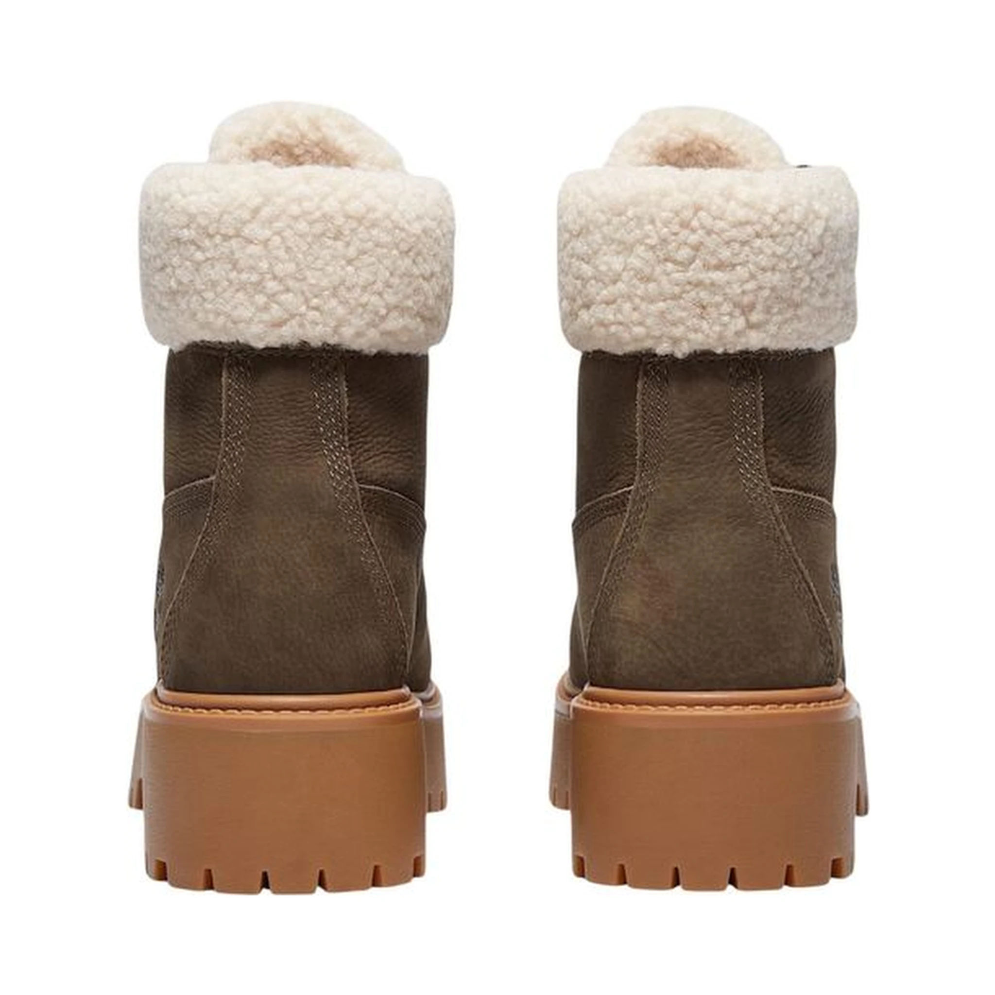 Brown Recycled Leather Lace-Up Boots