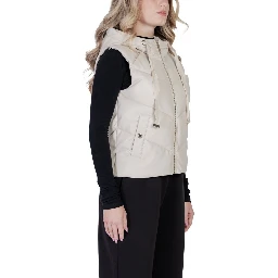Cream Polyethylene Sleveless Jacket