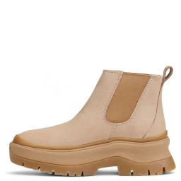 Beige Suede Leather Ankle Boots