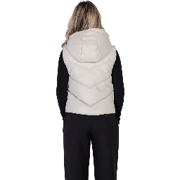 Cream Polyethylene Sleveless Jacket