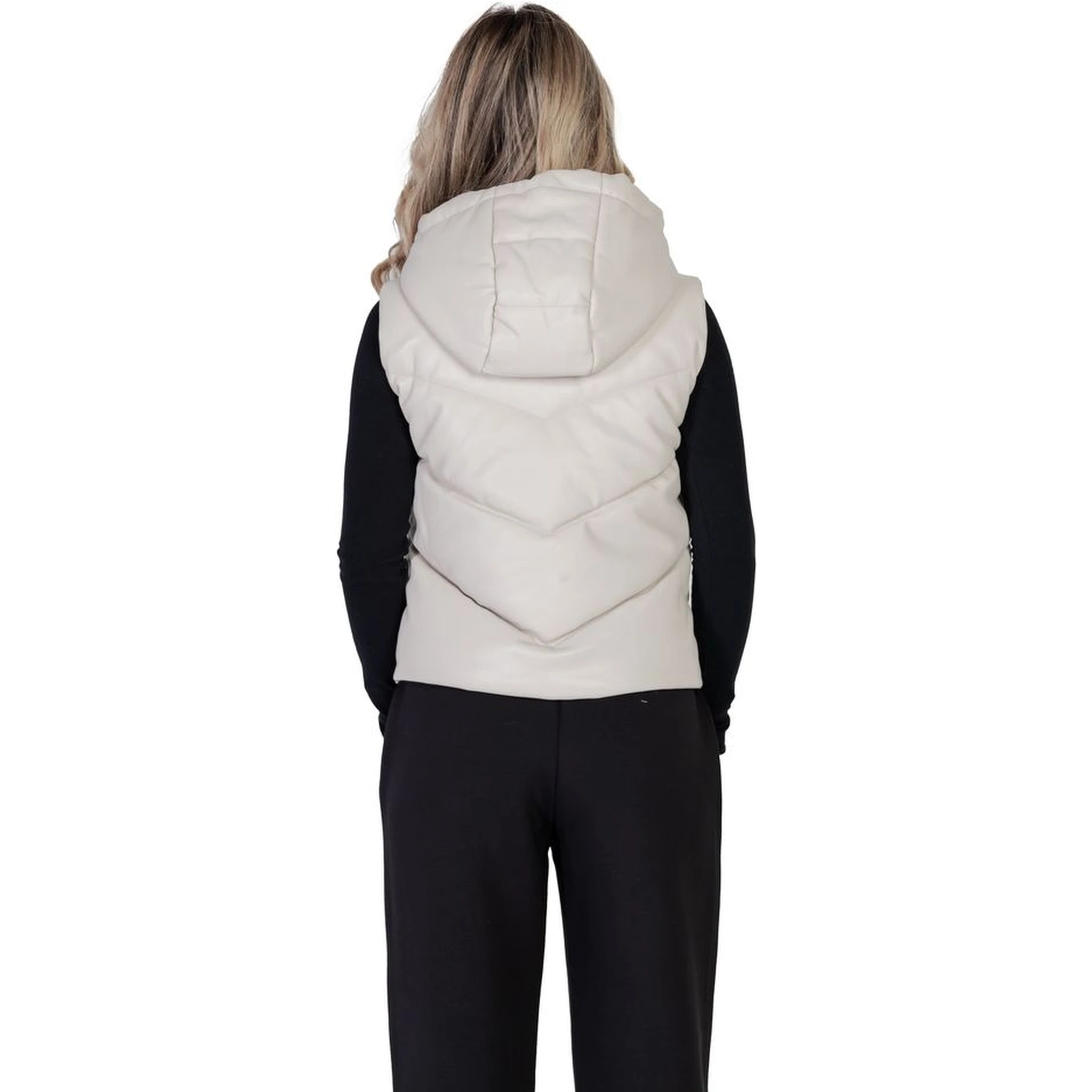 Cream Polyethylene Sleveless Jacket