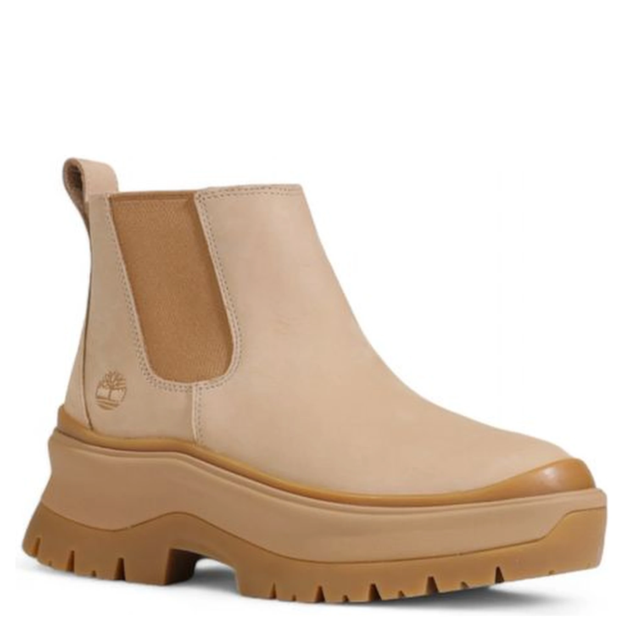 Beige Suede Leather Ankle Boots