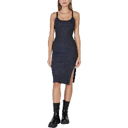 Gray Polyamide Midi Dress