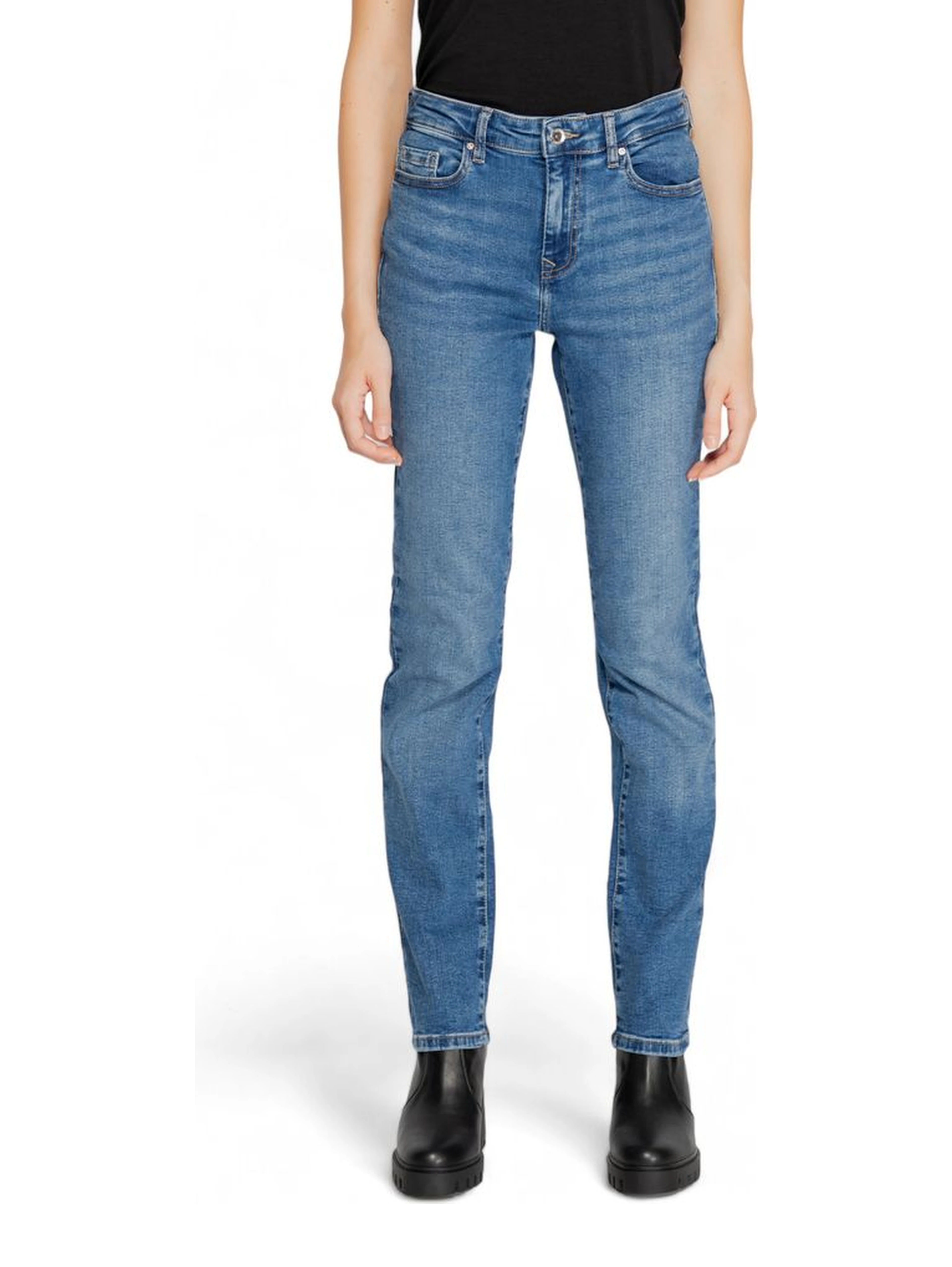 Blue Cotton Skinny Jeans